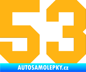 Samolepka Startovní číslo 53 světle oranžová