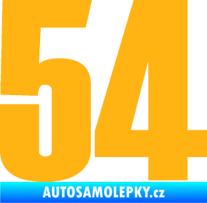 Samolepka Startovní číslo 54 typ 2   světle oranžová