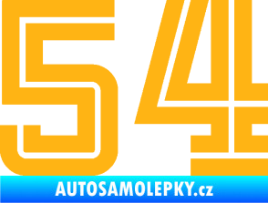 Samolepka Startovní číslo 54 typ 7 světle oranžová