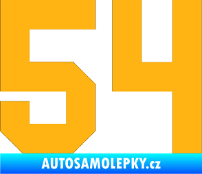 Samolepka Startovní číslo 54 světle oranžová