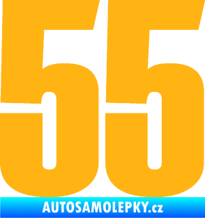 Samolepka Startovní číslo 55 typ 2   světle oranžová