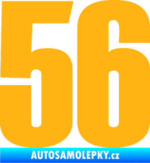 Samolepka Startovní číslo 56 typ 2   světle oranžová