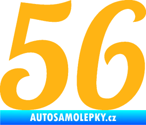 Samolepka Startovní číslo 56 typ 3 světle oranžová