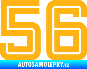 Samolepka Startovní číslo 56 typ 7 světle oranžová