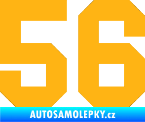 Samolepka Startovní číslo 56 světle oranžová