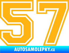 Samolepka Startovní číslo 57 typ 4 světle oranžová