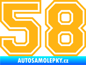 Samolepka Startovní číslo 58 typ 4 světle oranžová