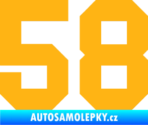 Samolepka Startovní číslo 58 světle oranžová