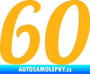 Samolepka Startovní číslo 60 typ 3 světle oranžová
