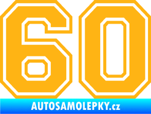 Samolepka Startovní číslo 60 typ 4 světle oranžová