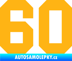 Samolepka Startovní číslo 60 světle oranžová