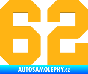Samolepka Startovní číslo 62 světle oranžová