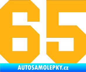 Samolepka Startovní číslo 65 světle oranžová
