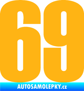 Samolepka Startovní číslo 69 typ 2        světle oranžová