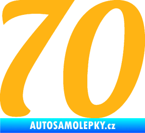 Samolepka Startovní číslo 70 typ 3  světle oranžová