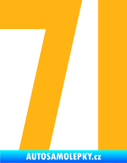 Samolepka Startovní číslo 71 světle oranžová