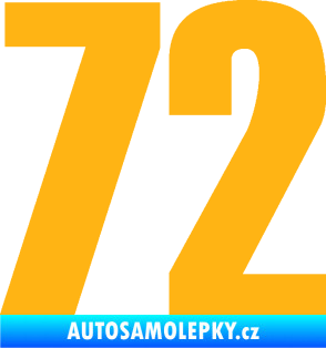 Samolepka Startovní číslo 72 typ 2   světle oranžová