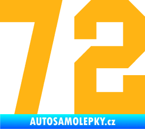 Samolepka Startovní číslo 72 světle oranžová