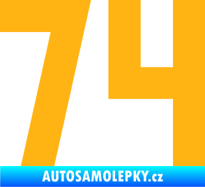 Samolepka Startovní číslo 74 světle oranžová