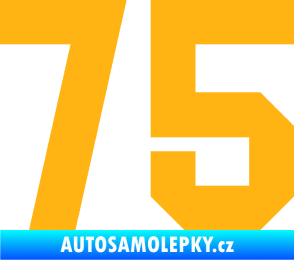 Samolepka Startovní číslo 75 světle oranžová