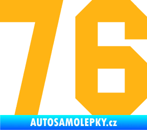 Samolepka Startovní číslo 76 světle oranžová
