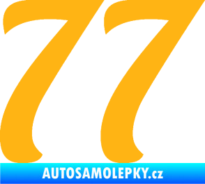 Samolepka Startovní číslo 77 typ 3   světle oranžová