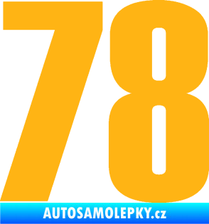 Samolepka Startovní číslo 78 typ 2         světle oranžová