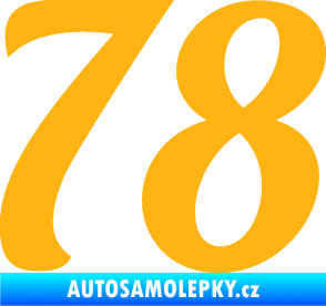 Samolepka Startovní číslo 78 typ 3   světle oranžová