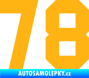 Samolepka Startovní číslo 78 světle oranžová