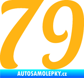 Samolepka Startovní číslo 79 typ 3   světle oranžová