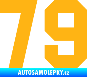 Samolepka Startovní číslo 79 světle oranžová