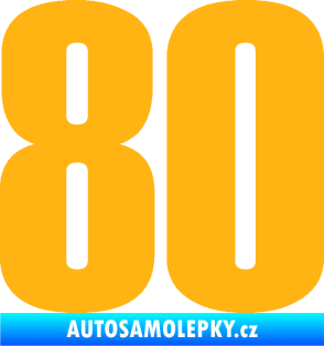 Samolepka Startovní číslo 80 typ 2           světle oranžová