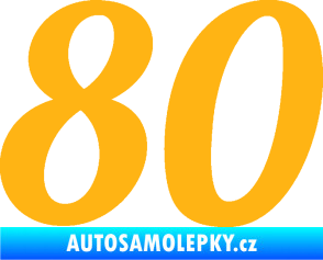 Samolepka Startovní číslo 80 typ 3   světle oranžová
