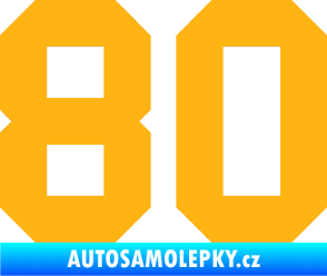 Samolepka Startovní číslo 80 světle oranžová