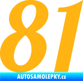 Samolepka Startovní číslo 81 typ 3   světle oranžová