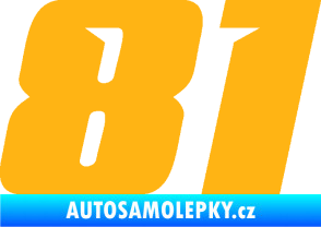 Samolepka Startovní číslo 81 typ 6 světle oranžová