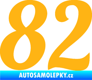 Samolepka Startovní číslo 82 typ 3   světle oranžová