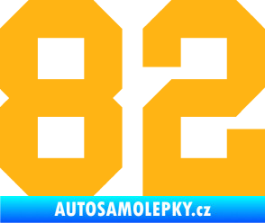 Samolepka Startovní číslo 82 světle oranžová