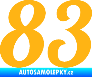 Samolepka Startovní číslo 83 typ 3   světle oranžová
