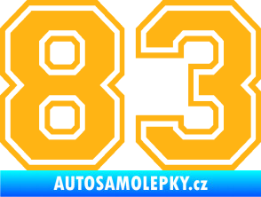 Samolepka Startovní číslo 83 typ 4 světle oranžová