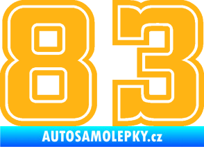 Samolepka Startovní číslo 83 typ 5 světle oranžová