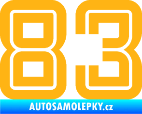 Samolepka Startovní číslo 83 typ 7 světle oranžová