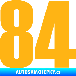Samolepka Startovní číslo 84 typ 2    světle oranžová