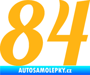Samolepka Startovní číslo 84 typ 3  světle oranžová