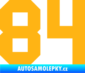 Samolepka Startovní číslo 84 světle oranžová