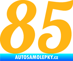 Samolepka Startovní číslo 85 typ 3   světle oranžová