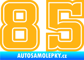 Samolepka Startovní číslo 85 typ 5 světle oranžová