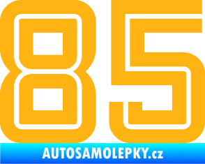 Samolepka Startovní číslo 85 typ 7 světle oranžová