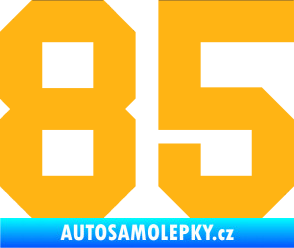 Samolepka Startovní číslo 85 světle oranžová