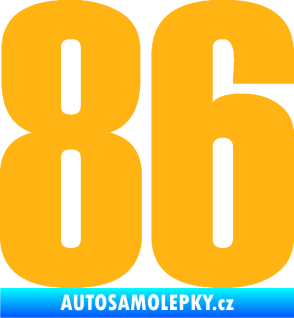 Samolepka Startovní číslo 86 typ 2      světle oranžová